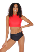 Load image into Gallery viewer, Red Girls and Ladies Sleeveless Turtle Neck Crop Top
