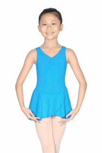 Load image into Gallery viewer, Teal Girls Sleeveless Skirted Leotard

