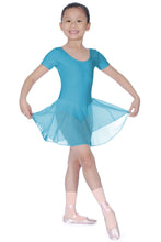 Load image into Gallery viewer, Aqua Childrens Skirted Leotard

