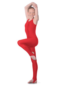 Red Childrens and Adults Sleeveless Dance Unitard