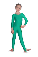 Load image into Gallery viewer, Vert Green Childrens and Adults Long Sleeve Dance Unitard
