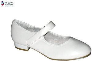 White Girls Velcro Fastening Tap Shoes
