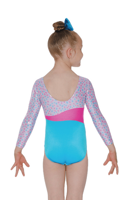 Girls three qharter sleeve Confetti Gymnastic Leotard