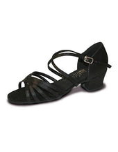Load image into Gallery viewer, Black Childrens and Adults Cuban Heel Strappy Ballroom Shoes
