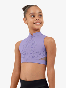 Childrens Heidi Zipper Front Crop Top