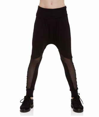 Girls Mesh Insert Harem Pant