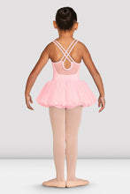 Load image into Gallery viewer, Pink Girls Diamante Double Strap Tutu Leotard Back View
