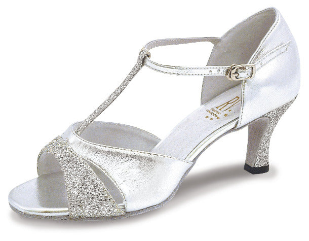 Silver Adults T-Bar Ballroom Shoe